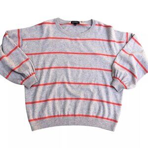 REPEAT Cashmere Wool Blend Pullover Sweatshirt SM 38 Women's Striped Beige